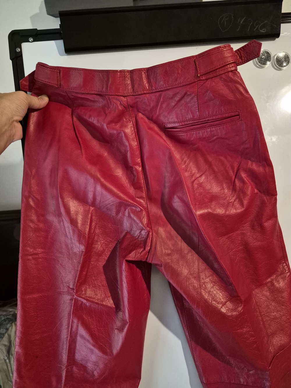 Wilsons Leather Hot Pink Leather Jacket and Pants Set with Contrast Piping - Picture 9 of 12